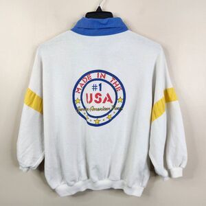 Style Up Vintage 70s Womens 3/4 Sleeve Made In The USA Polo Sweater Large